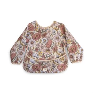 Mushie ​​Long Sleeve Bib​ - Retro Flowers